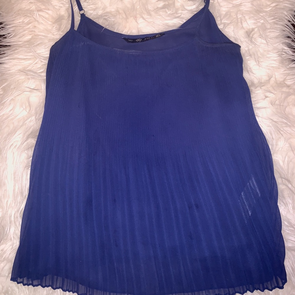 Zara royal blue pleated top